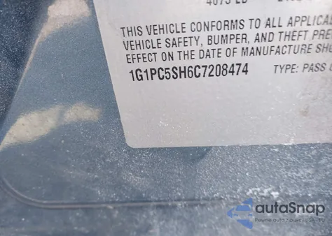 2012 Chevrolet Cruze Ls z USA, uszkodzony, nr VIN 1G1PC5SH6C7208474